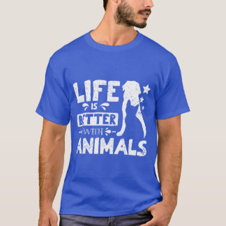 Camiseta Resgate de animais de estimação A vida é melhor co