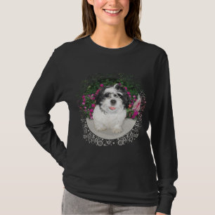 Camiseta Resgate de Cachorro Shih Tzu Preto e Branco