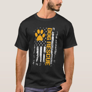 Camiseta Resgate de Cães Bandeira Americana Abrigo de Cães