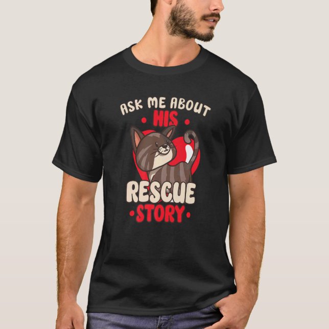 Camiseta Resgate de Gatos Direitos dos Animais Resgate Adoç (Frente)