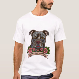 Camiseta Resgate de Pitbull Pai Não Intimide Minha Raça