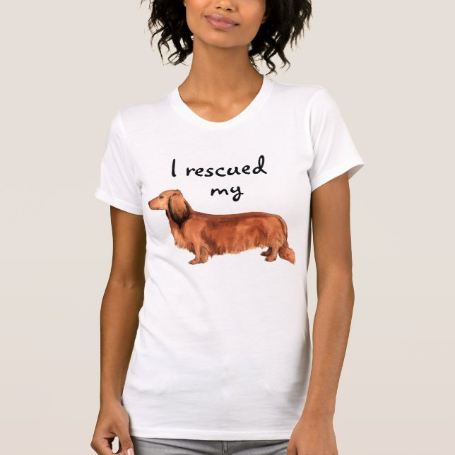 Camiseta Resgate Longhaired Dachshund (Frente)