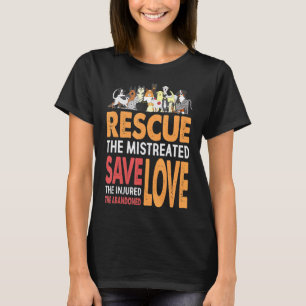 Camiseta Resgate Salve Amor Resgate de Animais Fofos Cacho