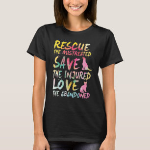 Camiseta Resgate Salve Amor Resgate de Animais Fofos.Cacho