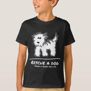 Camiseta Resgate um Cachorro, não Compre Adote! Amante de o