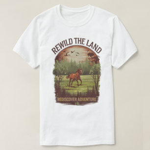 Camiseta Resilvestre o Design de Aventura de Redescoberta d