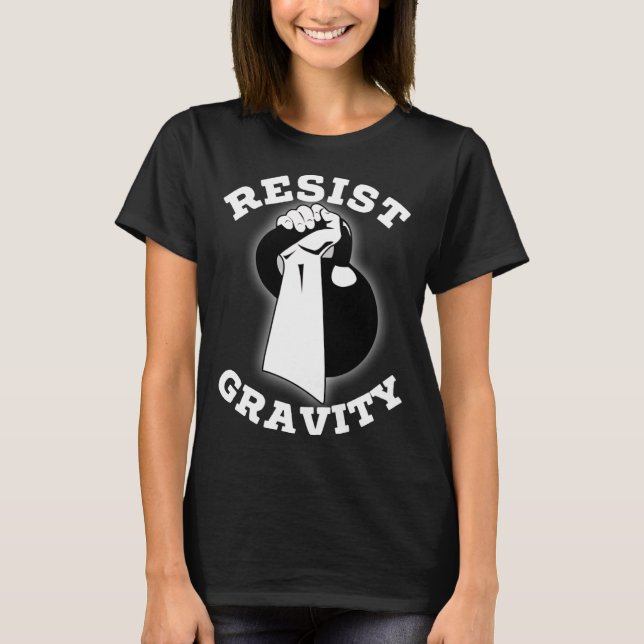 Camiseta Resist Gravity Motivational  Kettlebell press work (Frente)