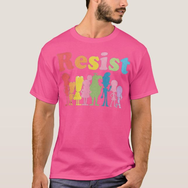 Camiseta RESIST - Protesto do Orgulho Arco-Íris dos anos 90 (Frente)
