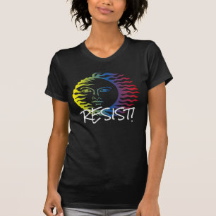 Camiseta "Resista" com este Sun colorido