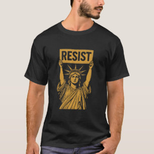 Camiseta Resista Estátua da Liberdade Rebelde Protesto Cont
