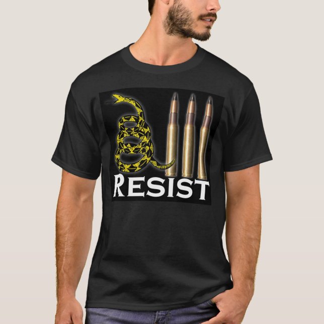 Camiseta Resista o preto do cobra da Armadura-Perfuração (Frente)