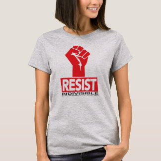 Camiseta Resista o T - os tamanhos das mulheres - aço claro
