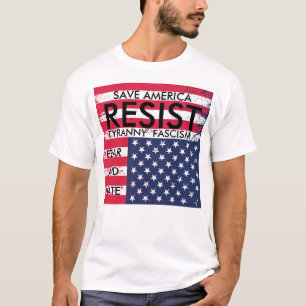 Camiseta Resista o t-shirt do medo e do ódio do fascismo da