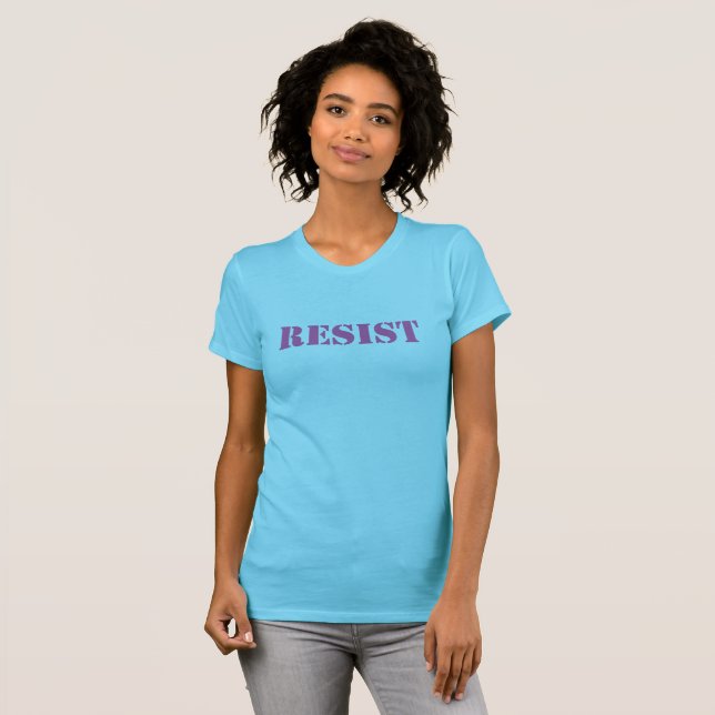 Camiseta RESISTA - o tshirt, mulheres cor-de-rosa no aqua (Frente Completa)