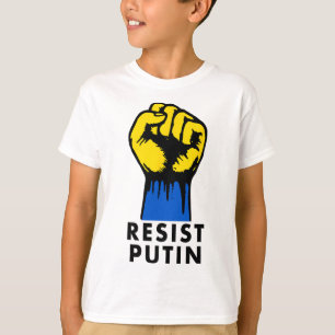 Camiseta Resista Putin Protesto Punho Erguido