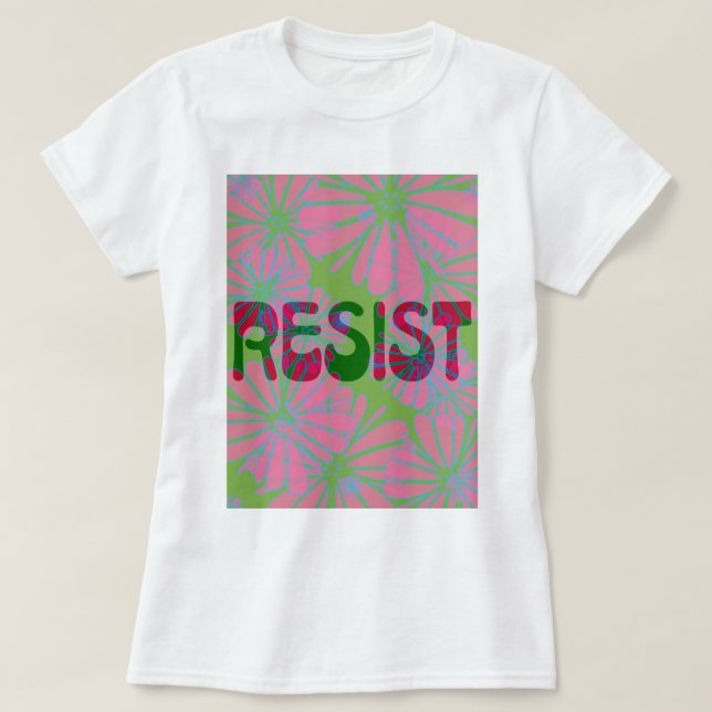 Camiseta Resistência à energia do ventilador rosa (Frente do Design)