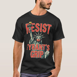 Camiseta Resistência à estátua de apoio do tirano do protes