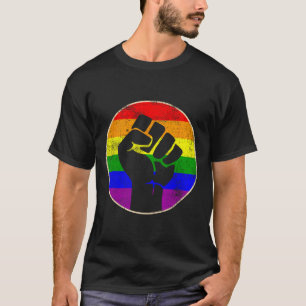 Camiseta Resistência à força do arco-íris lésbica Gay Lgbt