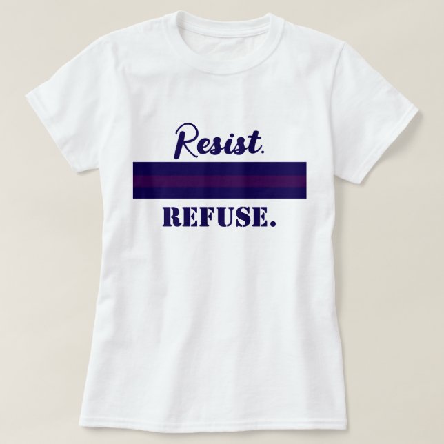 Camiseta Resistência À Recusa Obedecida Anti-Trump Anti-Aut (Frente do Design)
