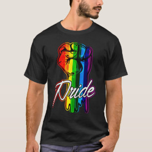 Camiseta Resistência À Resistência Da Mão Do Arco-Íris Gay
