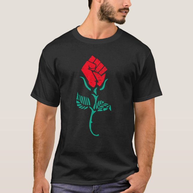 Camiseta Resistência à Rosa persistente marcha pela polític (Frente)