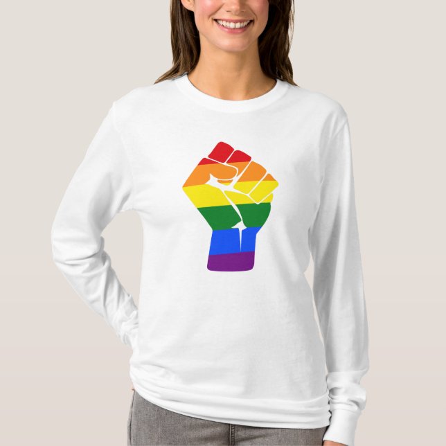 Camiseta #Resistência ao Arco-Íris LGBT Aumentou Protesto (Frente)
