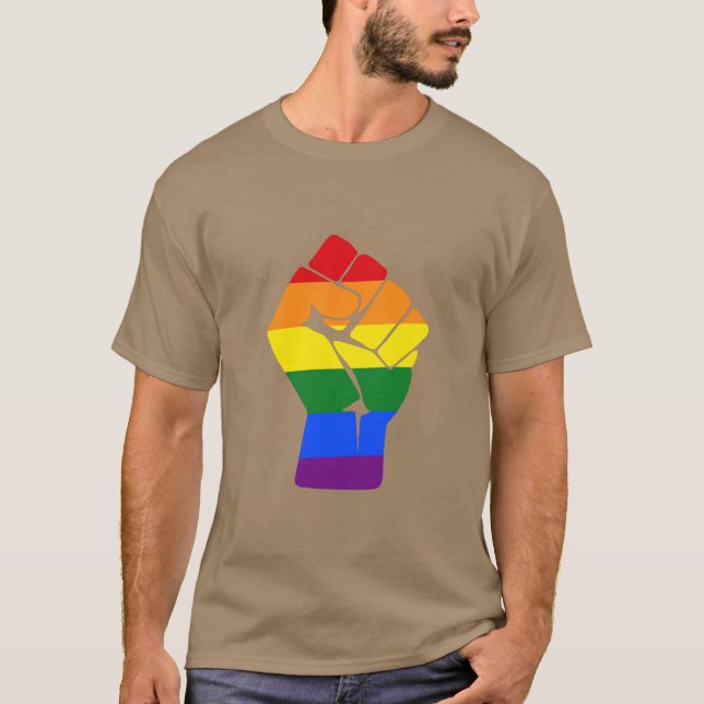 Camiseta #Resistência ao Arco-Íris LGBT Aumentou Protesto (Frente)