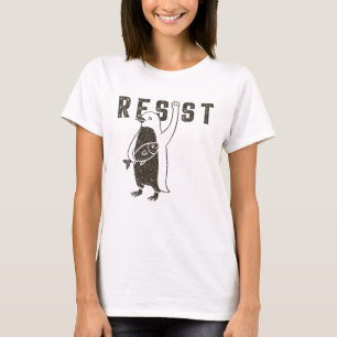 Camiseta Resistência Ao Ativismo Do Pinguim Vintage Gráfico