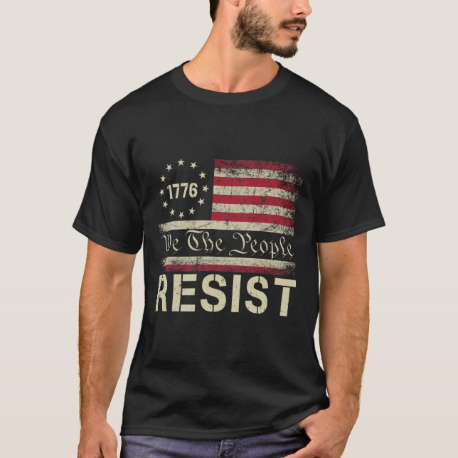 Camiseta Resistência Ao Trump Protesto Contra A Bandeira Do (Frente)