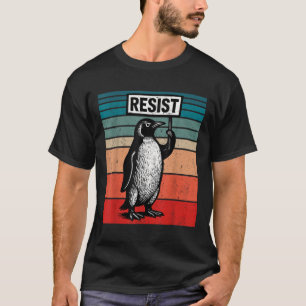 Camiseta Resistência Aos Pinguins Contra Tarifas De Tremor