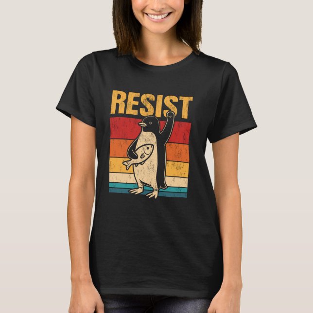 Camiseta Resistência Pinguim Pinguin EUA Ativismo Liberdade (Frente)