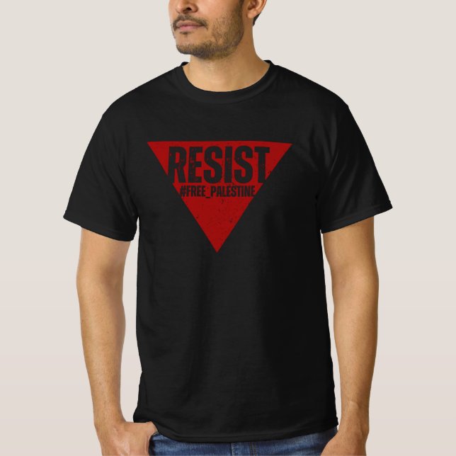Camiseta Resistir a palavra com resistência ao triângulo ve (Frente)