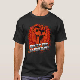 Camiseta Resistir À Ponta Laranja Illuminati Levantada