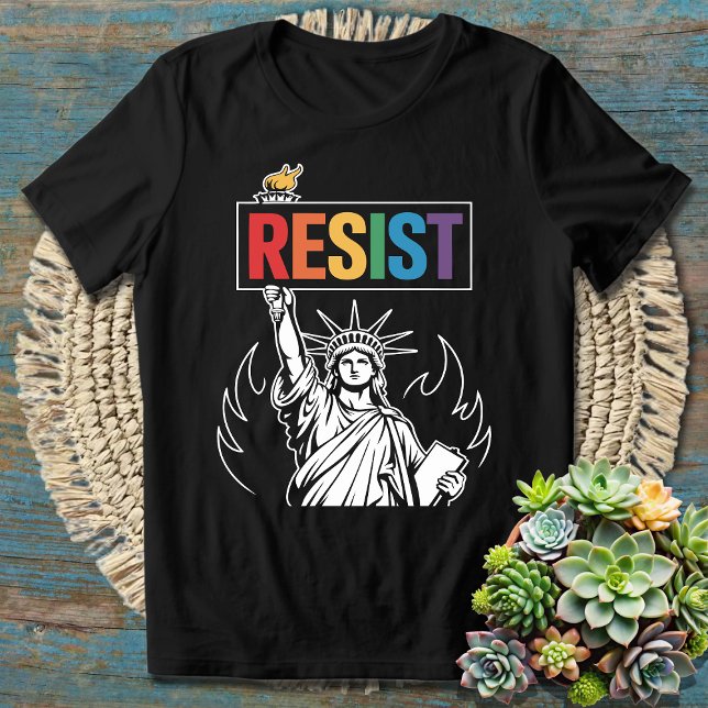 Camiseta Resistir à Senhora Liberdade (Criador carregado)