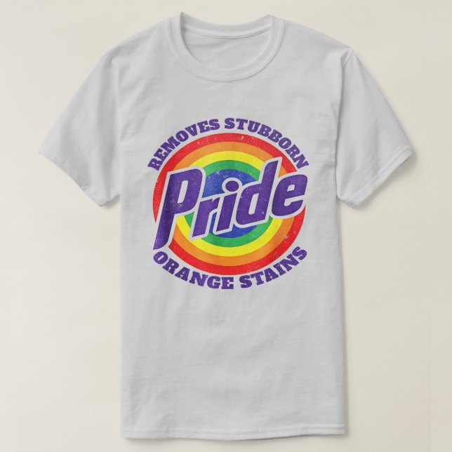 Camiseta Resistir a Trump Remover o Orgulho M de Manchas La (Frente do Design)