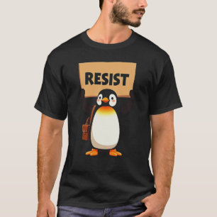Camiseta Resistir ao Activismo de Pinguim Design Gráfico