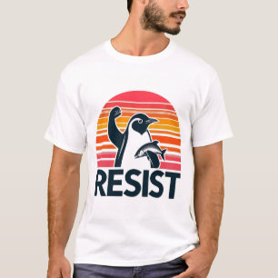 Camiseta Resistir aos Direitos dos Animais do Pinguim-Ocult