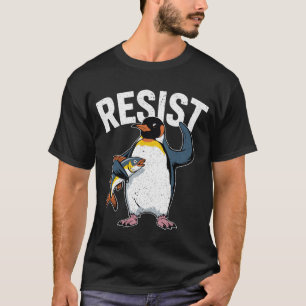 Camiseta Resistir Às Tarifas Engraçadas De Pinguim, Eu Defe