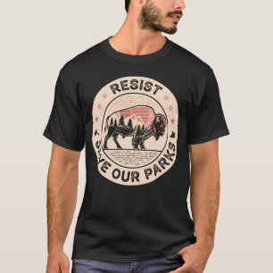 Camiseta Resistir Bison Búfalo Alt Parque Nacional dos EUA