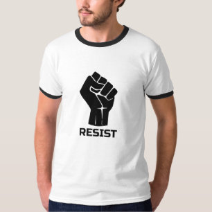 Camiseta Resistir com o punho - a preto