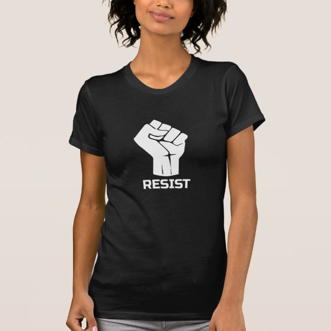Camiseta Resistir com punho - em branco (Frente)
