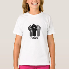 Camiseta Resistir com punho - em preto 0003