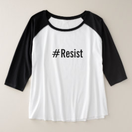 Camiseta #Resistir, negrito texto em branco