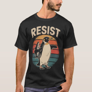 Camiseta Resistir Pinguins Ativismo Protesto Tarifas Retro