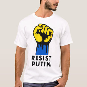 Camiseta Resistir Putin Protesto Punho Cerrado