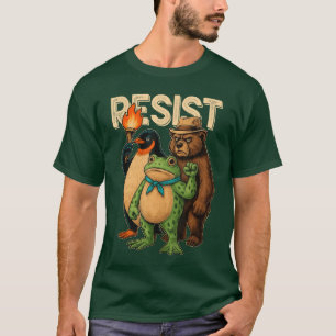 Camiseta Resistir Sapo Portland Sapo Protesto para Homens M