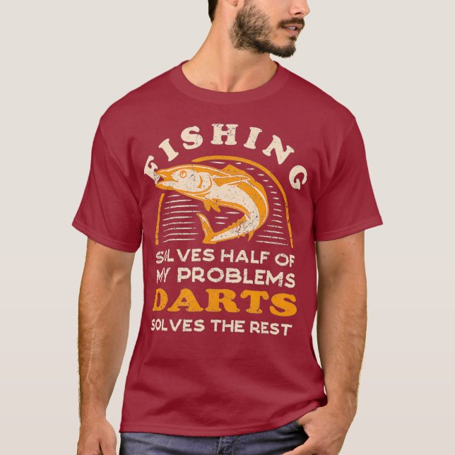Camiseta Resolve Metade Dos Meus Problemas Pescar Dardos (Frente)