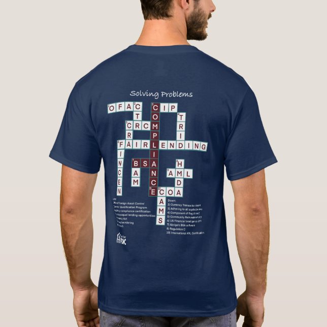 Camiseta "Resolvendo problemas" Conformidade bancária - Sem (Verso)