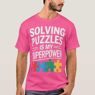 Camiseta Resolver Puzzles É Meu Superpoder Divertido Jigsaw