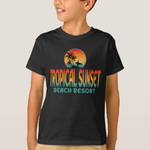 CAMISETA RESORT DE PRAIA DO PÔR DO SOL TROPICAL VERÃO SURFE